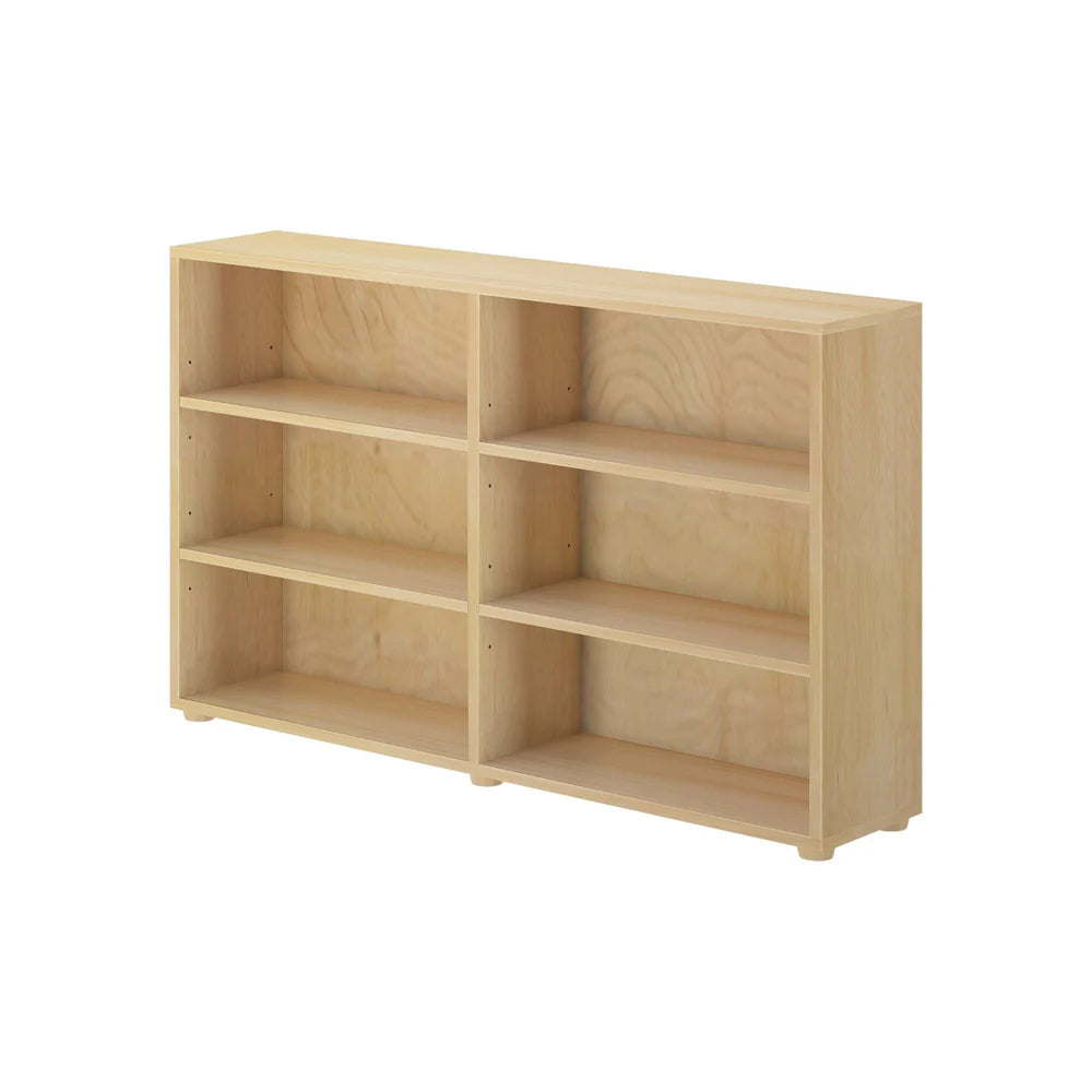 Double Low 6 Shelf Bookcase