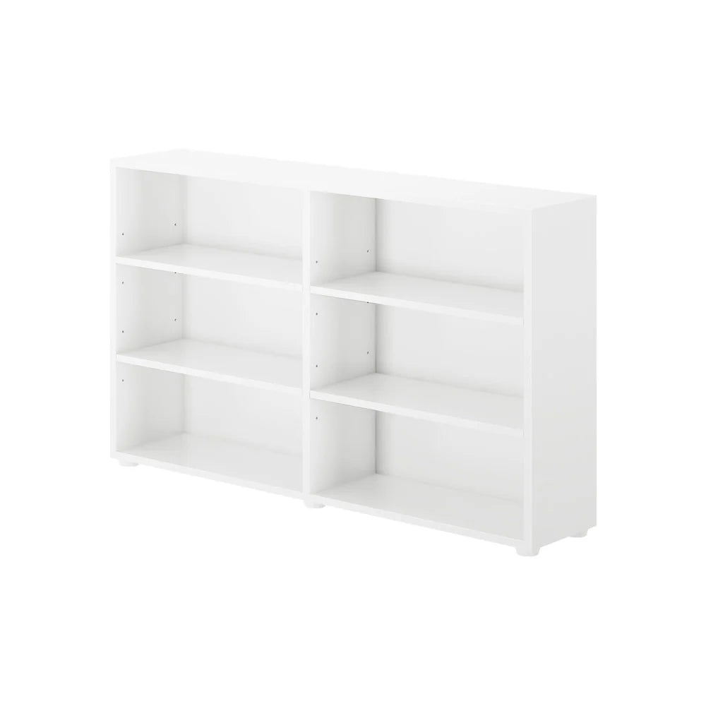 Double Low 6 Shelf Bookcase