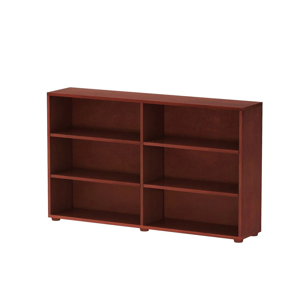 Double Low 6 Shelf Bookcase