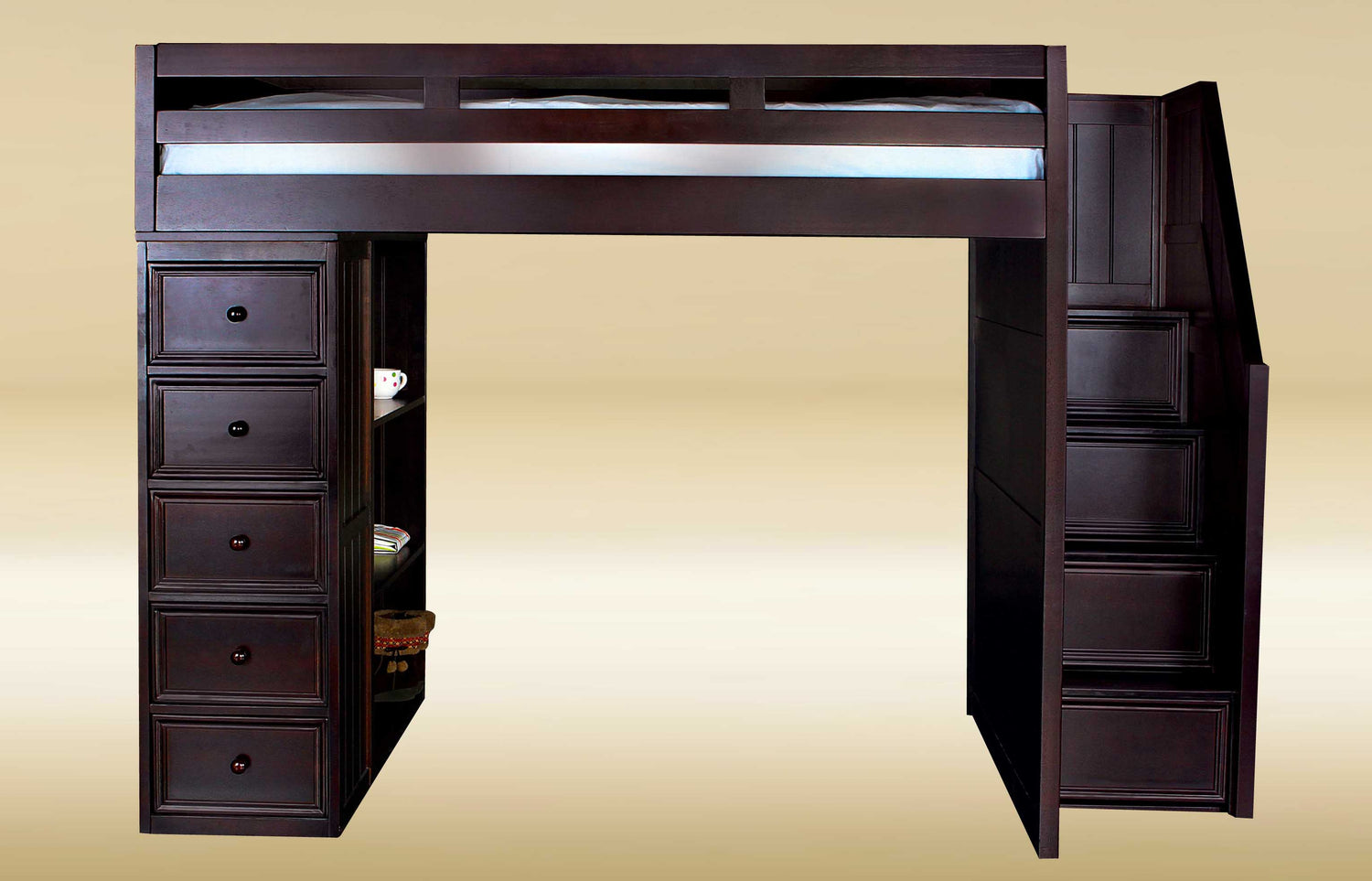 Westfield Twin Loft Bed with Desk & Chest