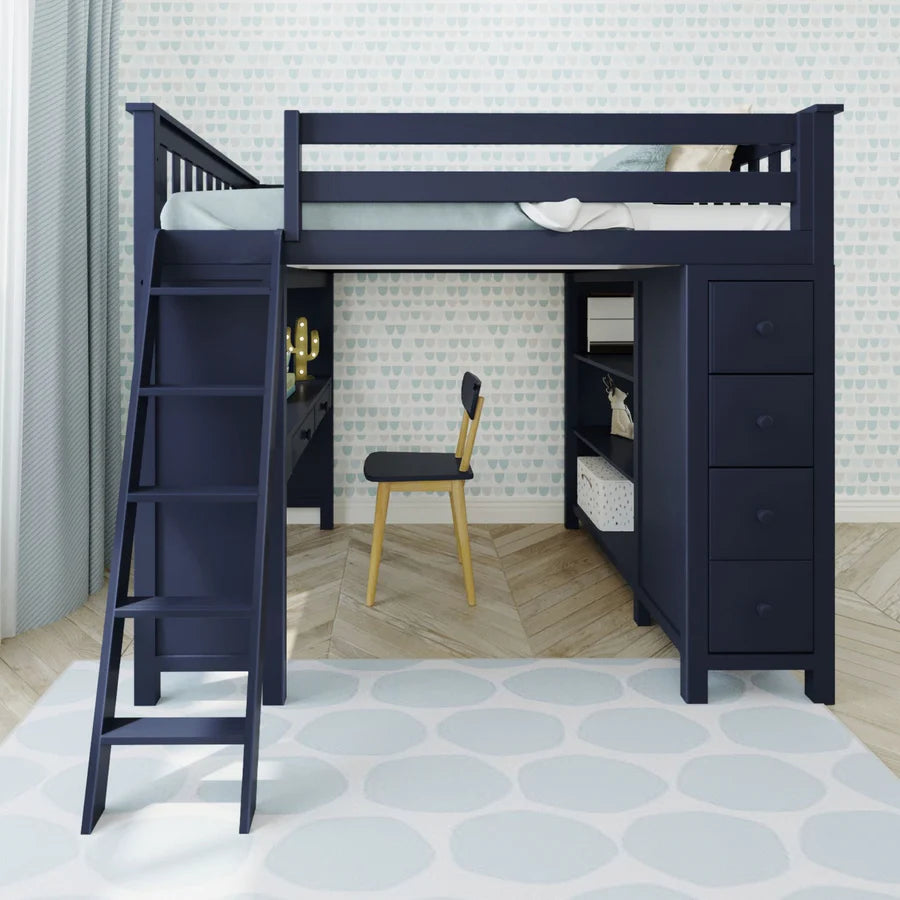 Full-Size Loft With Desk + Storage