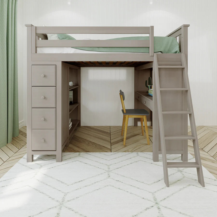 Full-Size Loft With Desk + Storage