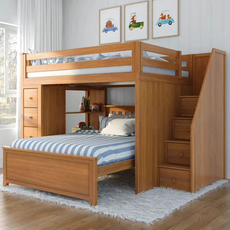 Full /Full L-Shaped Bunk With Staircase + Storage