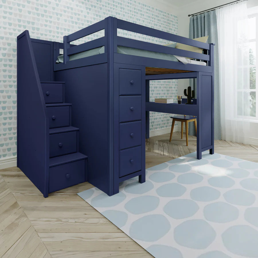 Buxton3 Full-Size Loft With Staircase + Desk + Storage
