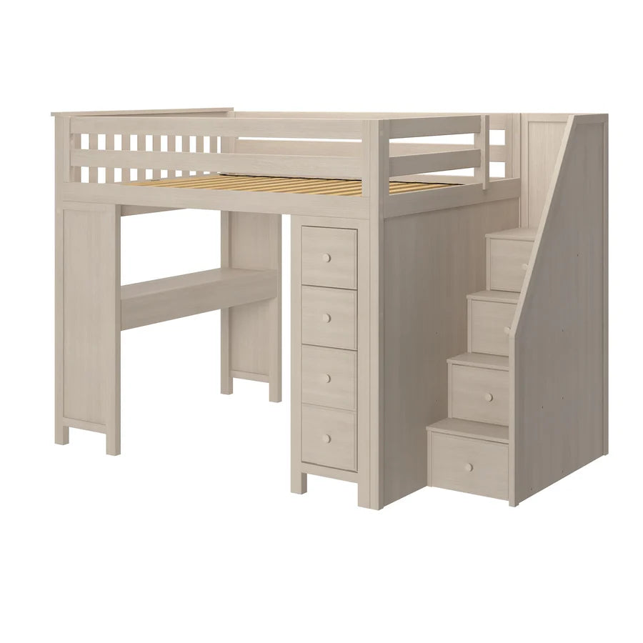 Buxton3 Full-Size Loft With Staircase + Desk + Storage