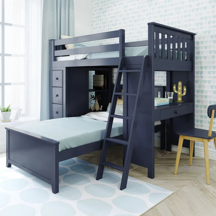 Kensington 1 Loft Bed Storage Study + Twin Bed