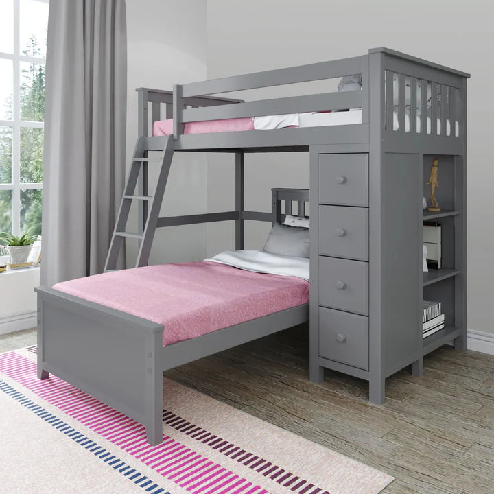 Edinburgh 1 All in One Loft Bed with Storage + Twin Bed