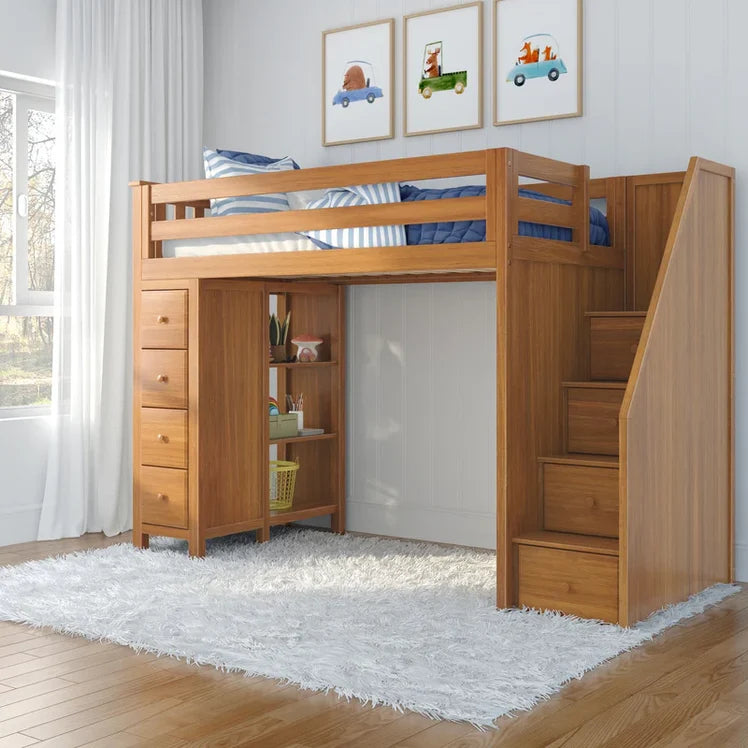 Oxford Twin Loft Bed with Staircase & Storage