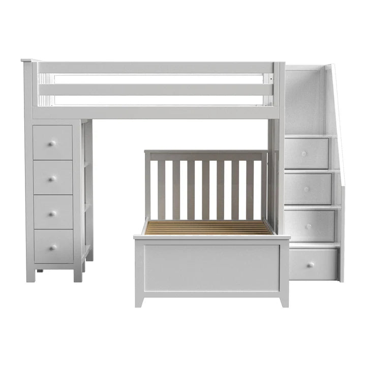Oxford 2 Staircase Loft Bed Storage + Twin Bed
