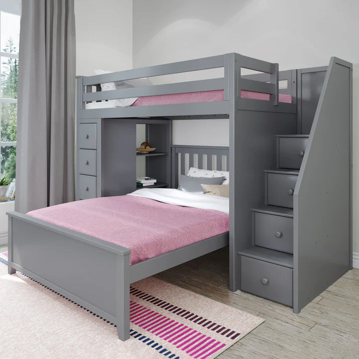 Oxford 1 Staircase Loft Bed Storage + Full Bed