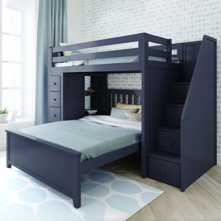 Oxford 1 Staircase Loft Bed Storage + Full Bed