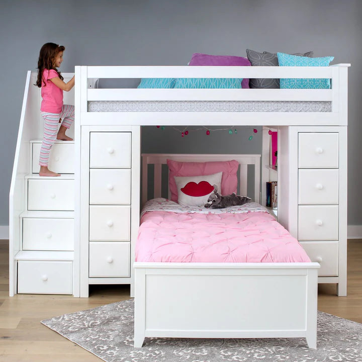 Chester 2 Staircase Loft Bed Storage + Twin Bed