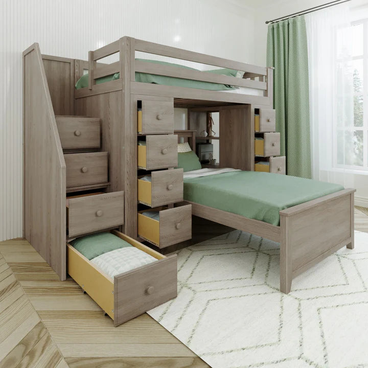 Chester 2 Staircase Loft Bed Storage + Twin Bed