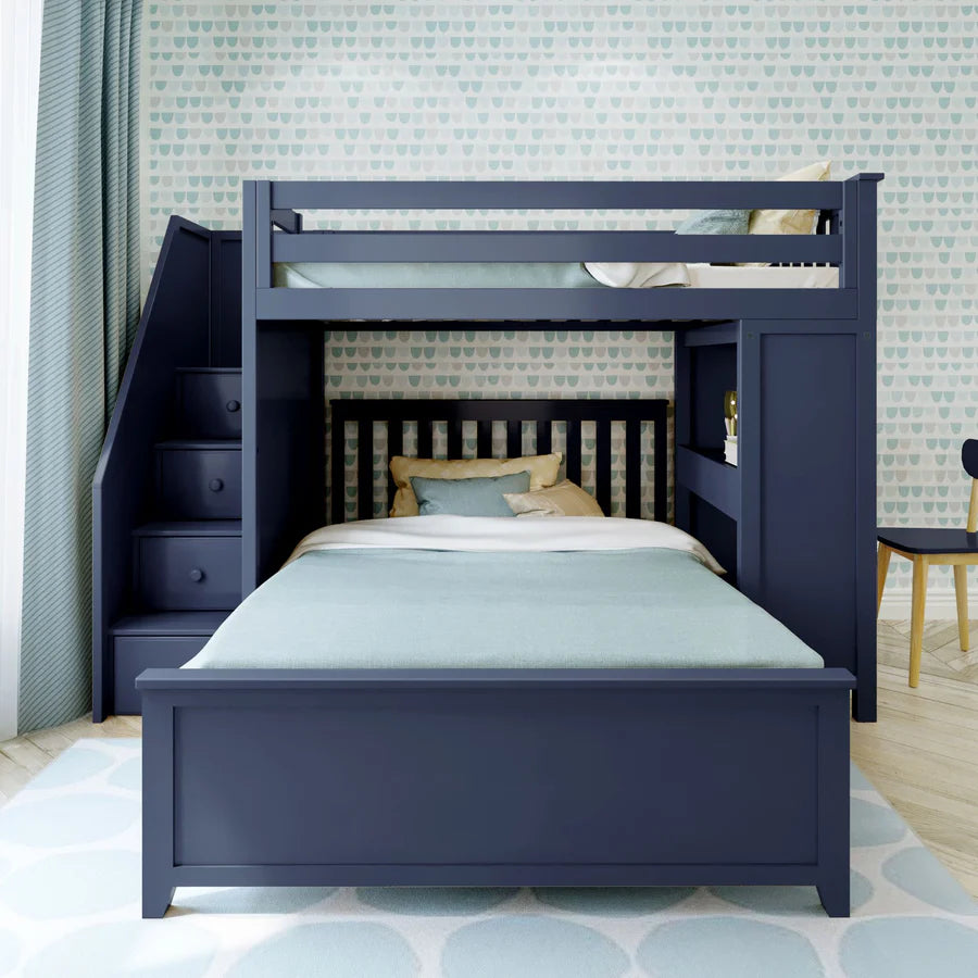 Brighton 1 Staircase Loft Bed Desk + Full Bed