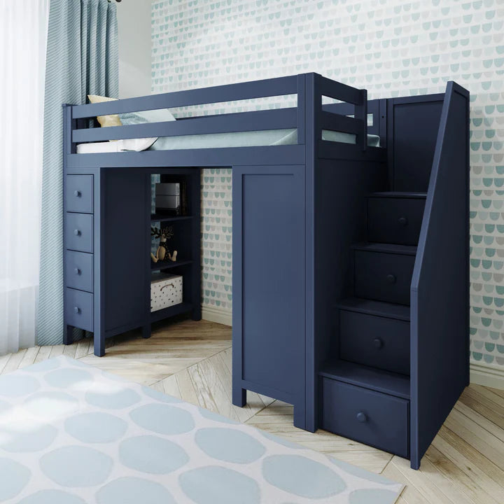 Chester 3 Staircase Loft Bed Desk + Dresser