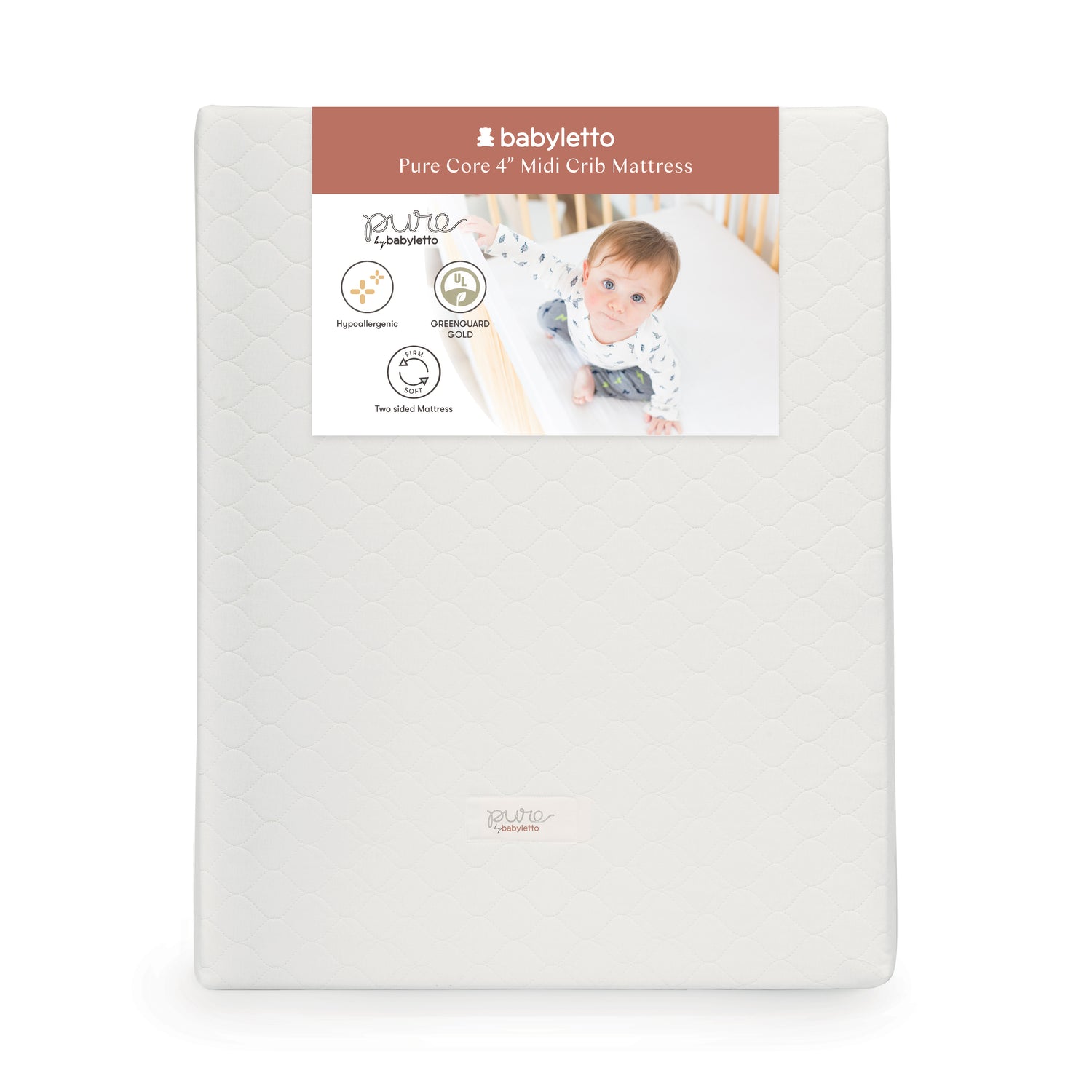 Pure Core Mini Crib Mattress w/ Hybrid Quilted Waterproof Cover (Lightweight)
