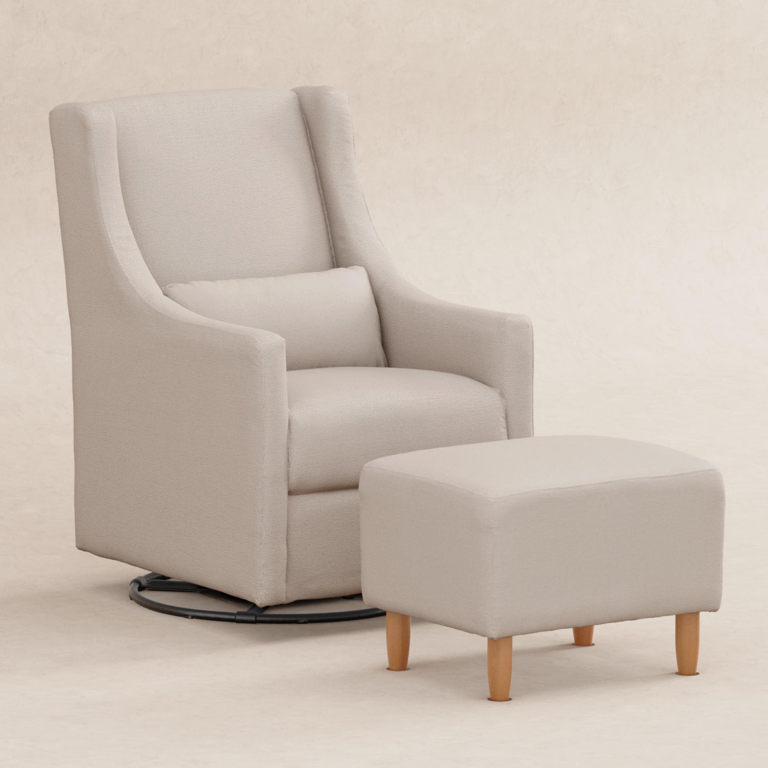 Toco Swivel Glider and Ottoman in Eco-Performance Fabric | Water Repellent & Stain Resistant