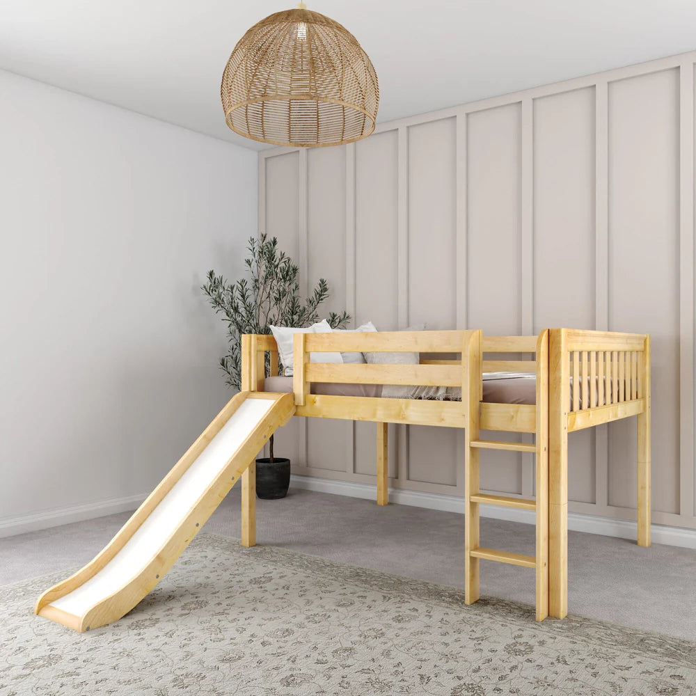 Low Loft Bed with Slide