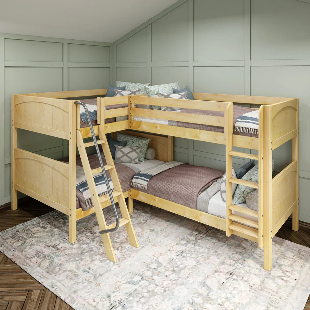 Full + Twin Corner Quad Bunk Bed