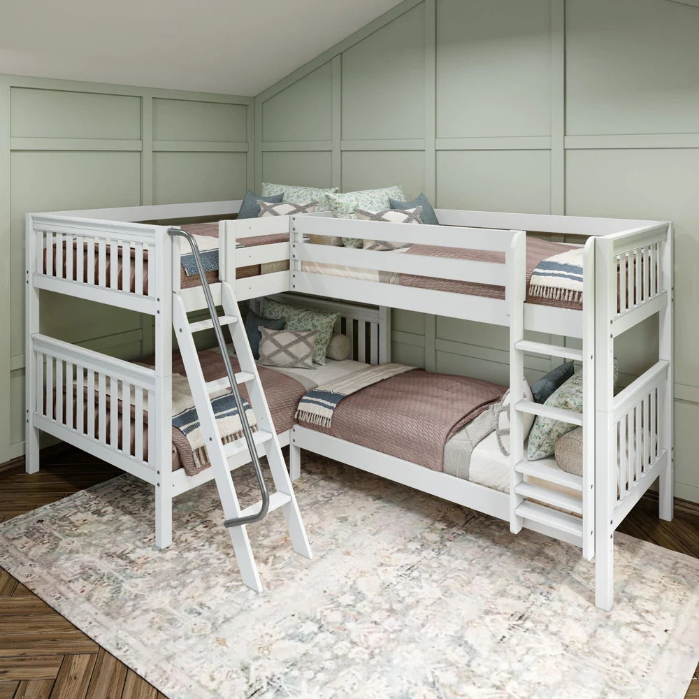 Full + Twin Corner Quad Bunk Bed