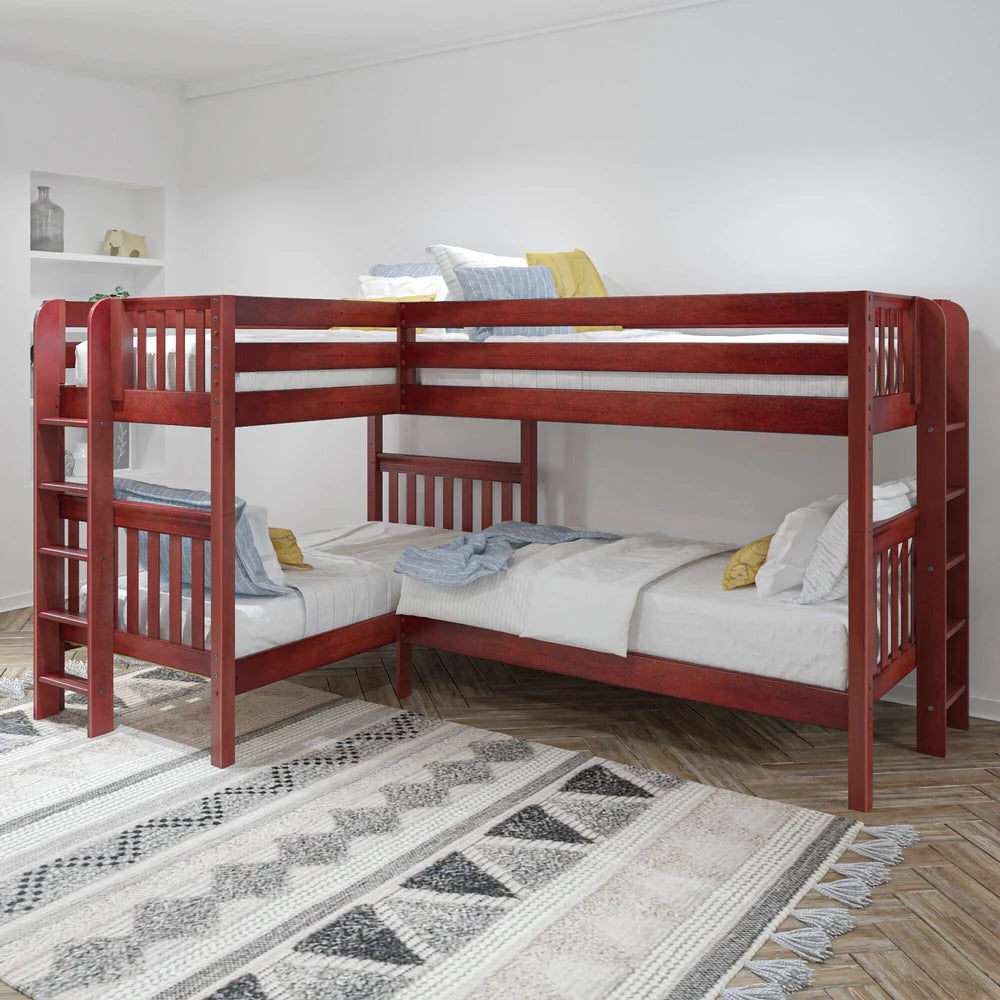 Twin Corner Quad Bunk Bed