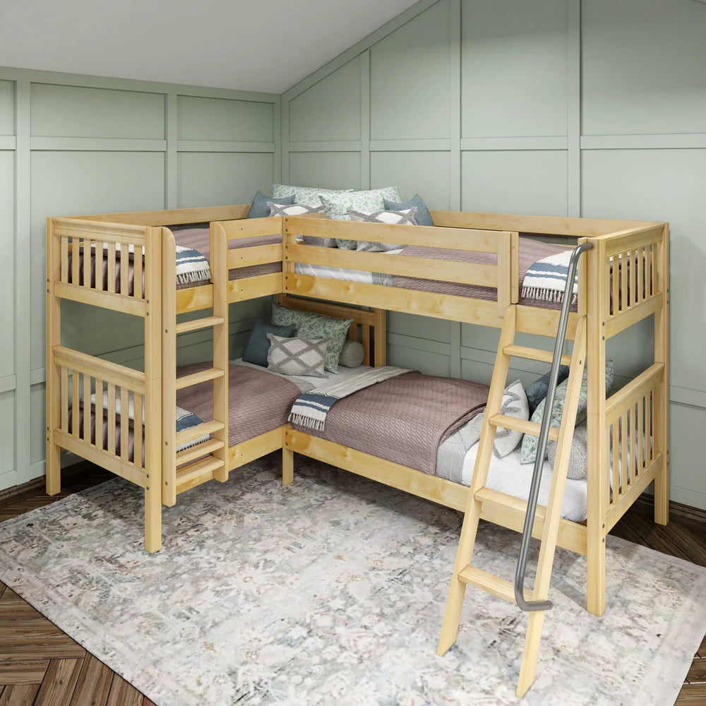 XL Twin Corner Quad Bunk Bed