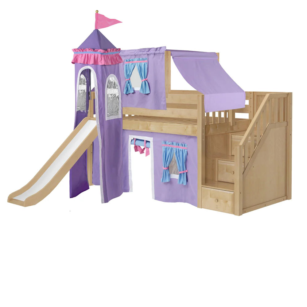 Playhouse Loft Bed with Ladder or Stairs