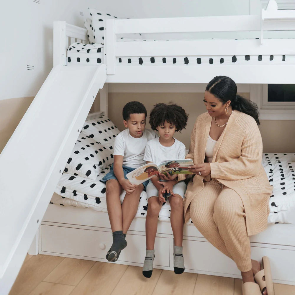 Classic Bunk Bed with Slide and Stairs