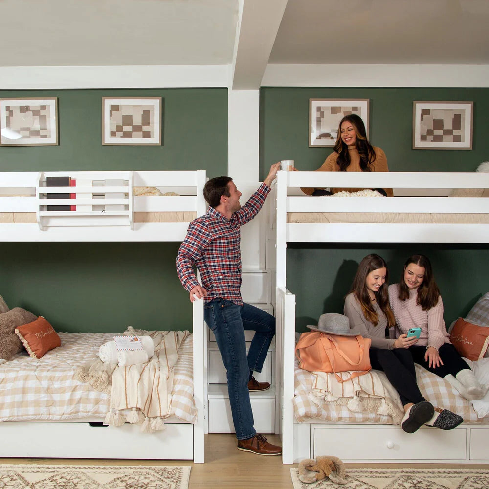 Classic Quad Bunk Bed with Stairs