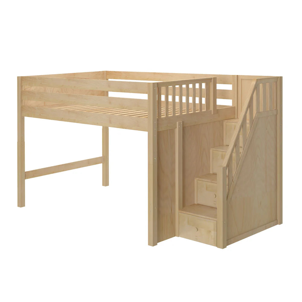 Mid Loft Bed with Stairs
