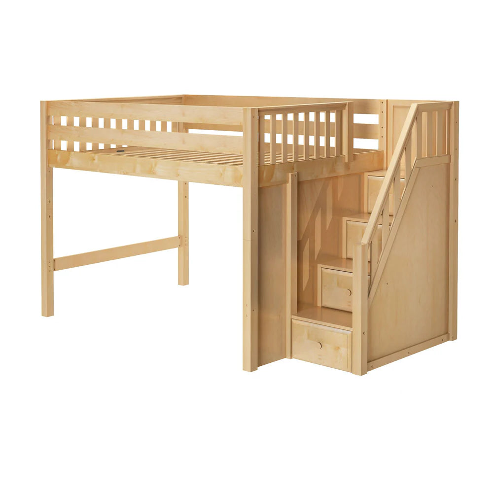 Mid Loft Bed with Stairs