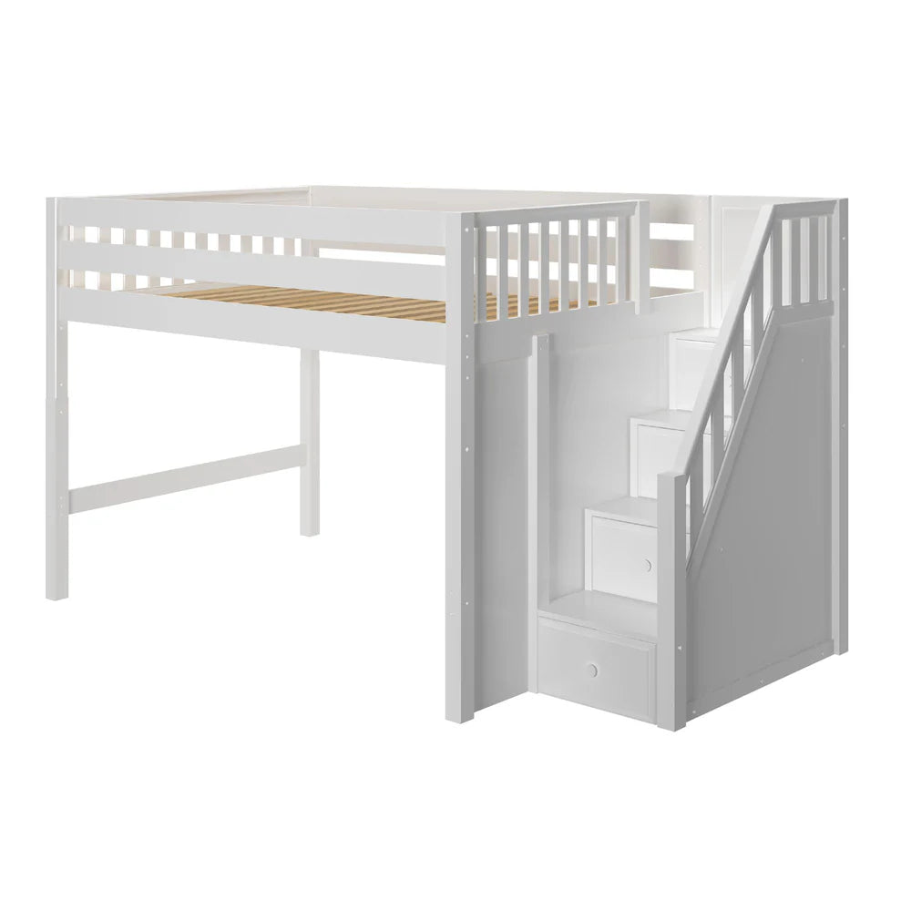 Mid Loft Bed with Stairs