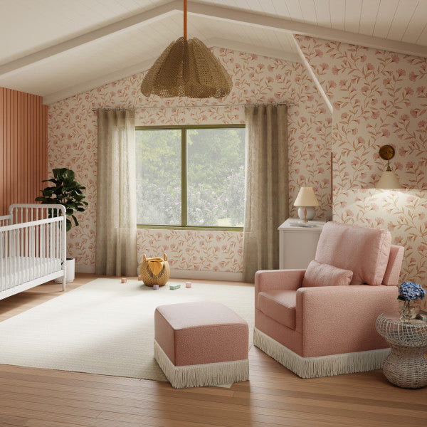 Crawford Gliding Ottoman | Boucle with Tassel Fringe