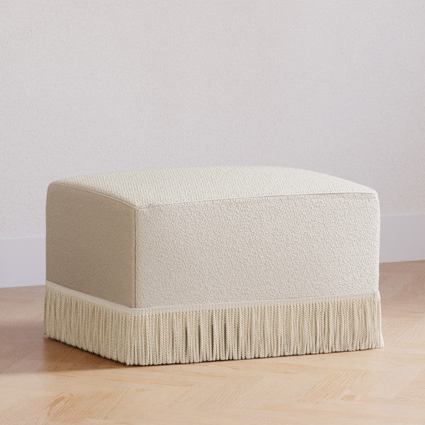 Crawford Gliding Ottoman | Boucle with Tassel Fringe