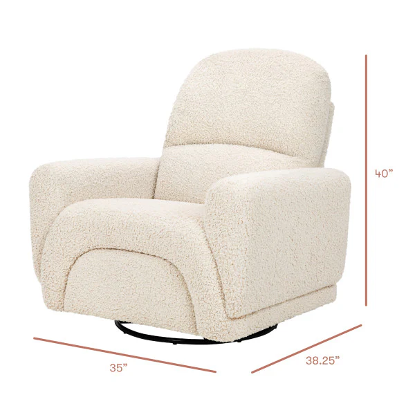 Rainbow Recliner and Swivel Glider in Teddy Loop