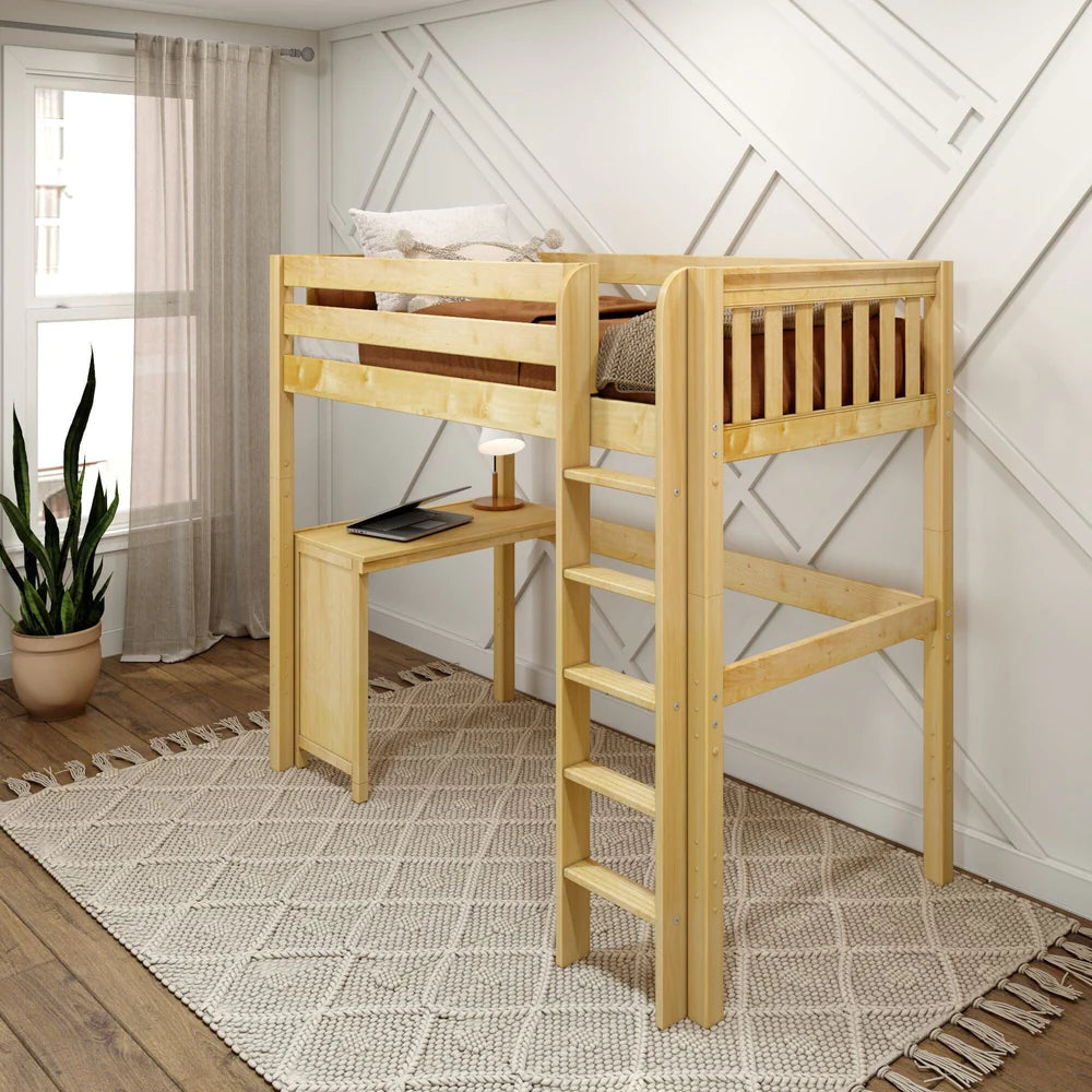 High Study Loft Bed with Corner Desk
