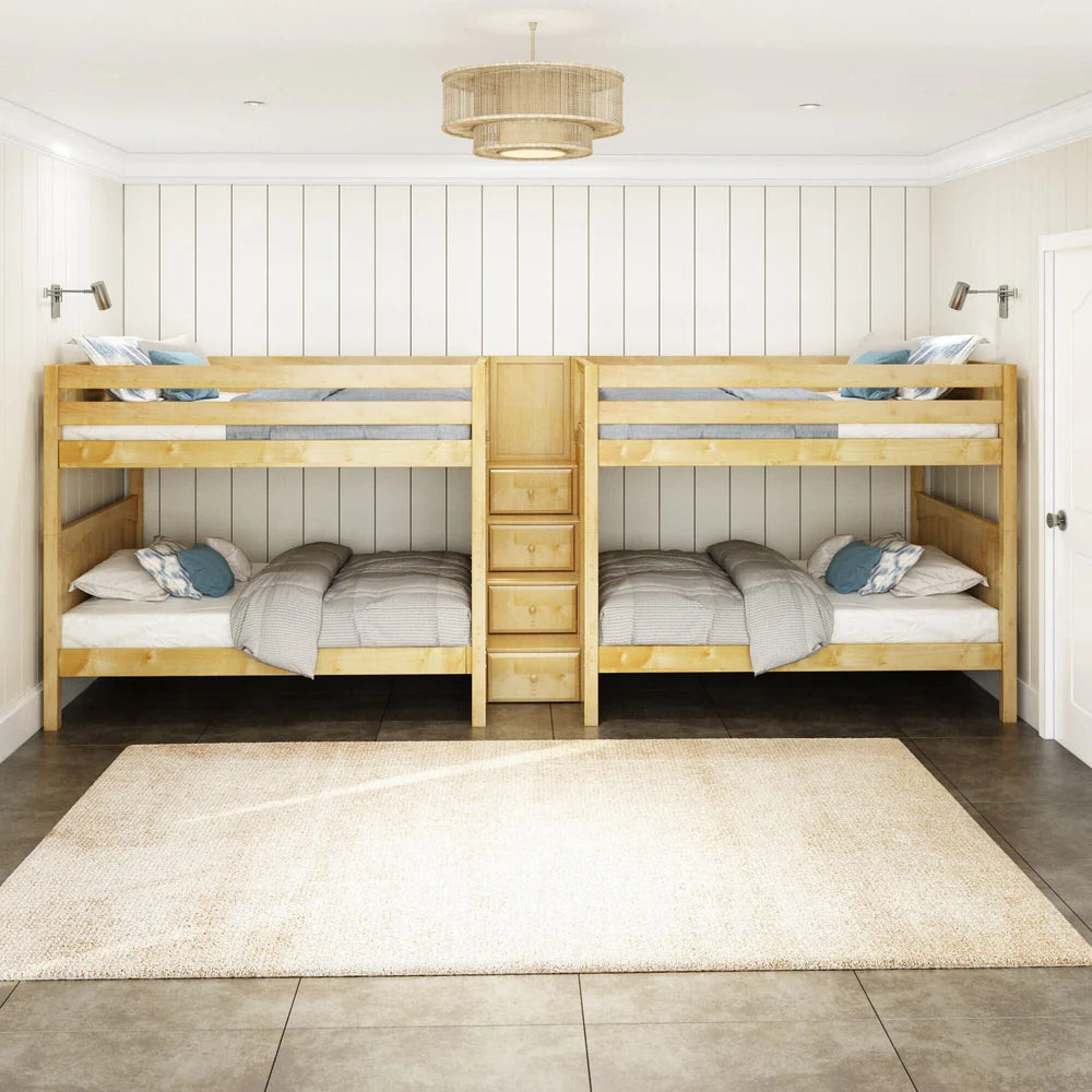 Classic Quad Bunk Bed with Stairs