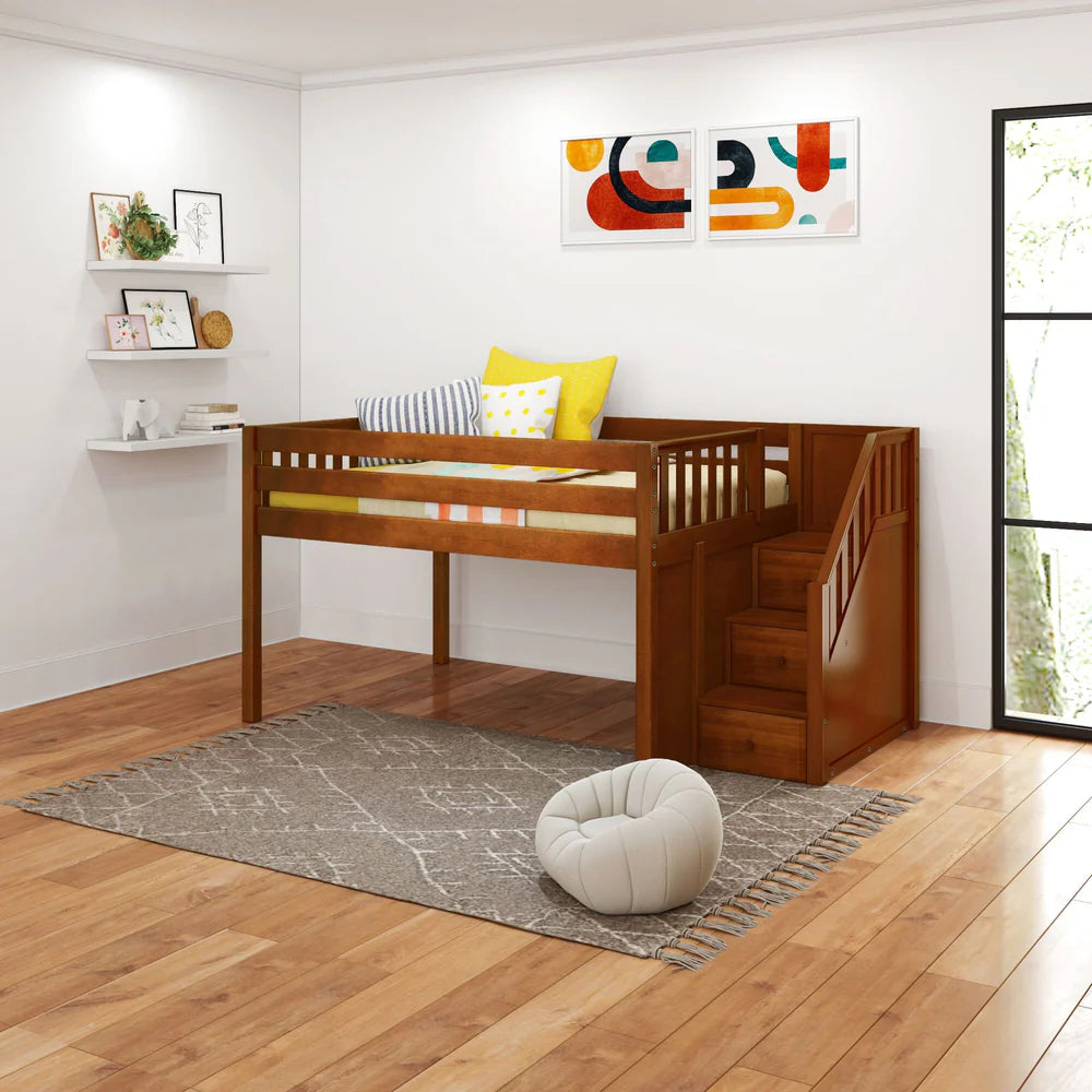 Low Loft Bed with Stairs