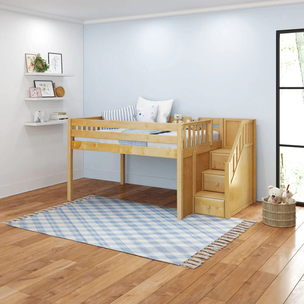 Low Loft Bed with Stairs