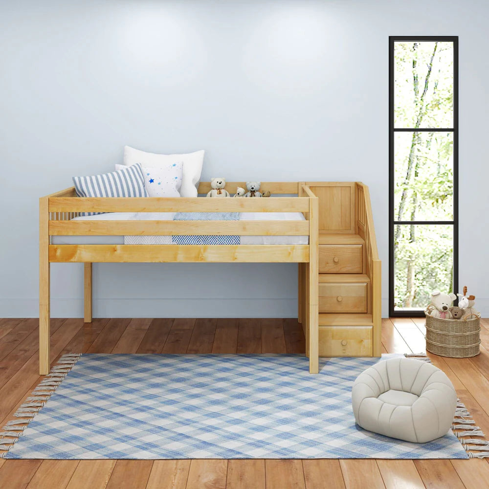 Low Loft Bed with Stairs