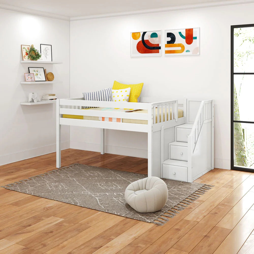 Low Loft Bed with Stairs
