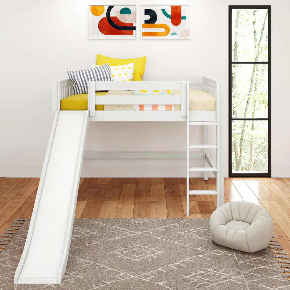 Mid Loft Bed with Slide