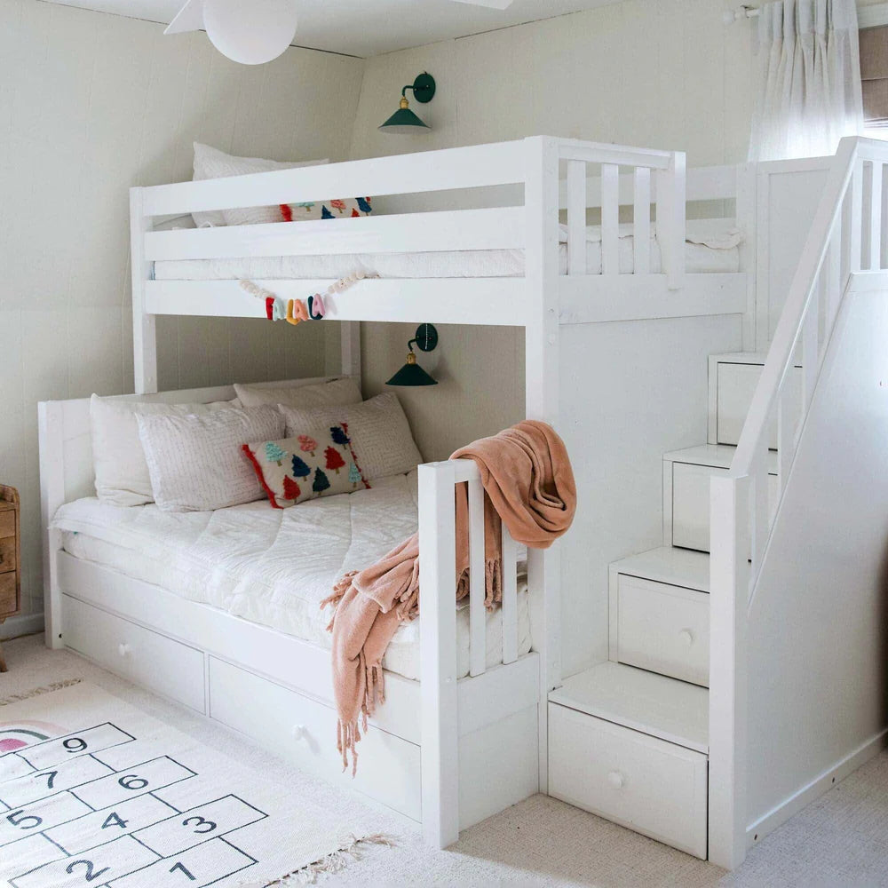 Classic Twin over Full Bunk Bed with Stairs