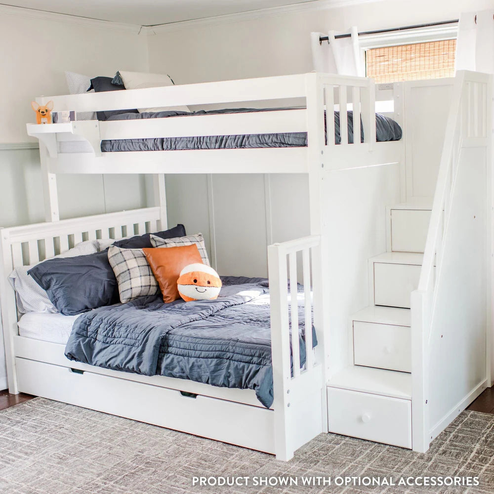 Classic Twin XL over Queen Bunk Bed with Stairs