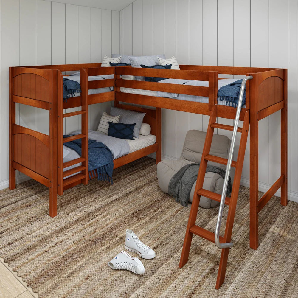 Twin Corner Triple Loft Bunk Bed