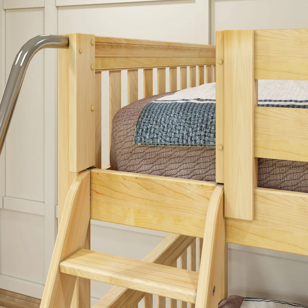 Full + Twin Corner Triple Loft Bunk Bed