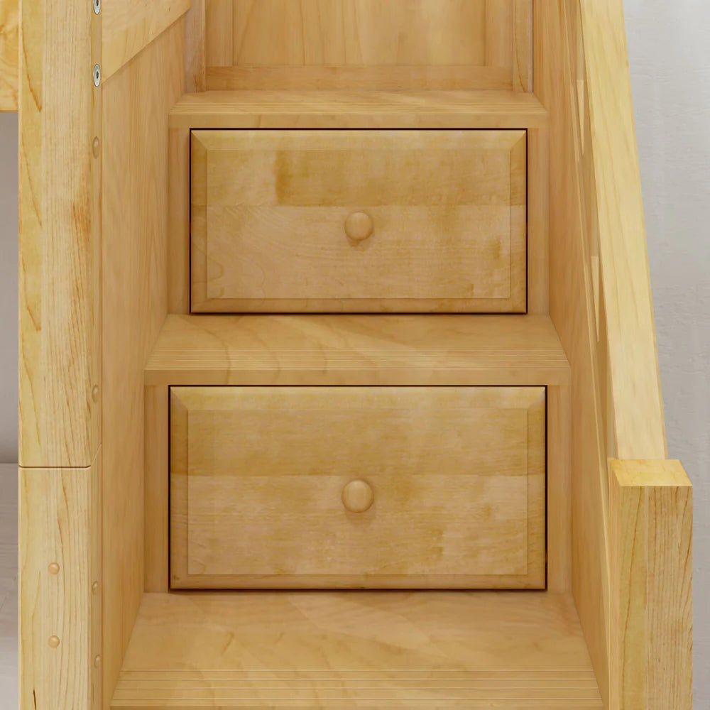 Classic Twin Bunk Bed with Stairs