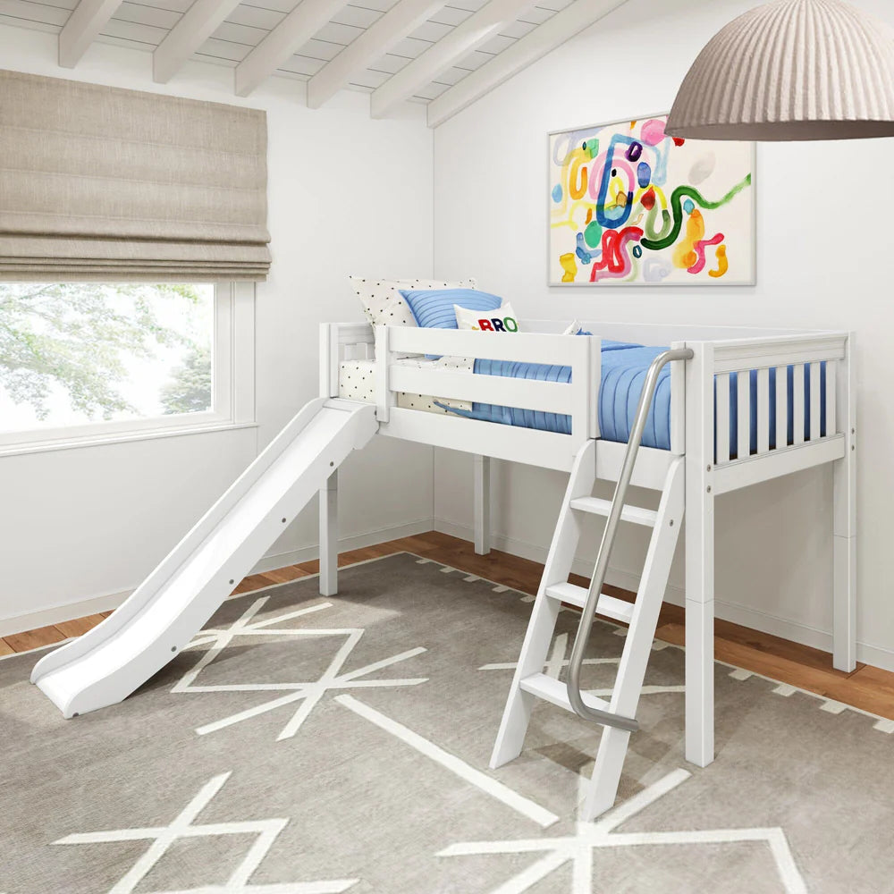 Low Loft Bed with Slide